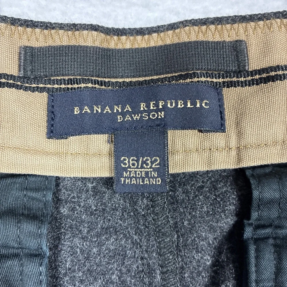 Vintage Banana Republic Dawson Wool Cargo‎ Pants Y2K Mens 36x32 Charcoal Gray